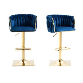 COOLMORE Vintage Bar Stools with Back and Footrest Counter Height Dining Chairs 2PC/SET