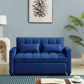 Modern Velvet Convertible Loveseat Sleeper Sofa Couch with Adjustable Backrest