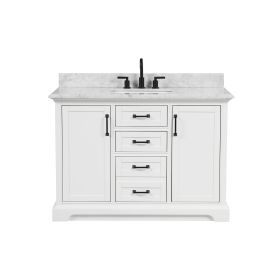 49'' Bathroom Vanity, Solid Wood Frame Bathroom Storage Cabinet, Freestanding Vanity with Top