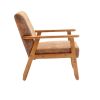 Accent Chairs Set of 2 with Side Table, Mid Century Modern Accent Chair, Wood and Fabric Armchairs Side Chair, Lounge Reading Comfy Arm Chair for Livi
