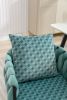 Blue Modern Velvet Dining Chairs Set of 2 Hand Weaving Accent Chairs Living Room Chairs Upholstered Side Chair with Black Metal Legs for Dining Room K