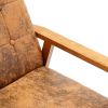 Accent Chairs Set of 2 with Side Table, Mid Century Modern Accent Chair, Wood and Fabric Armchairs Side Chair, Lounge Reading Comfy Arm Chair for Livi