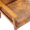 Accent Chairs Set of 2 with Side Table, Mid Century Modern Accent Chair, Wood and Fabric Armchairs Side Chair, Lounge Reading Comfy Arm Chair for Livi