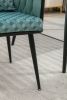 Blue Modern Velvet Dining Chairs Set of 2 Hand Weaving Accent Chairs Living Room Chairs Upholstered Side Chair with Black Metal Legs for Dining Room K
