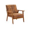 Accent Chairs Set of 2 with Side Table, Mid Century Modern Accent Chair, Wood and Fabric Armchairs Side Chair, Lounge Reading Comfy Arm Chair for Livi