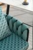 Blue Modern Velvet Dining Chairs Set of 2 Hand Weaving Accent Chairs Living Room Chairs Upholstered Side Chair with Black Metal Legs for Dining Room K