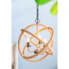 3- Light Farmhouse Chandelier, Rope Chandelier Globe Hanging Light Fixture with with Adjustable Chain for Kitchen Dining Room Foyer Entryway, Bulb Not