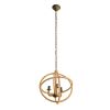3- Light Farmhouse Chandelier, Rope Chandelier Globe Hanging Light Fixture with with Adjustable Chain for Kitchen Dining Room Foyer Entryway, Bulb Not