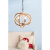 3- Light Farmhouse Chandelier, Rope Chandelier Globe Hanging Light Fixture with with Adjustable Chain for Kitchen Dining Room Foyer Entryway, Bulb Not