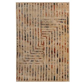 Naem Modern Geometric Lines Abstract Boho Area Rugs Or Runner Rug (Color: Ivory, size: 4'x6')