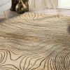 Veer Modern Abstract Wood Grain Indoor Area Rug or Runner Rug