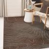 Veer Modern Abstract Wood Grain Indoor Area Rug or Runner Rug