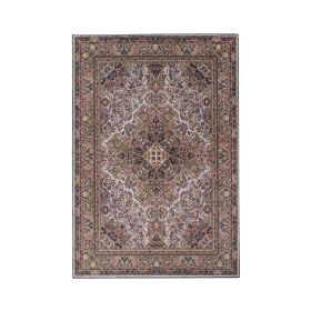 Flamingo Modern Medallion Washable Indoor Area Rug or Runner (Color: Cream, size: 2'x3')