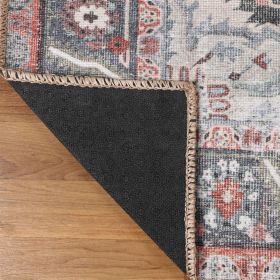 Mesa Rustic Distressed Medallion Indoor Area Rug or Runner Rug (Color: Brown, size: 2'6"x7'6")
