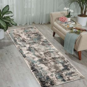 Kahuna Modern Abstract Striped Indoor Area Rugs or Runner Rug (Color: Rivulet, size: 2'7"x8')