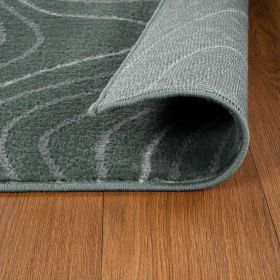 Veer Modern Abstract Wood Grain Indoor Area Rug or Runner Rug (Color: Slate, size: 2'7"x10')